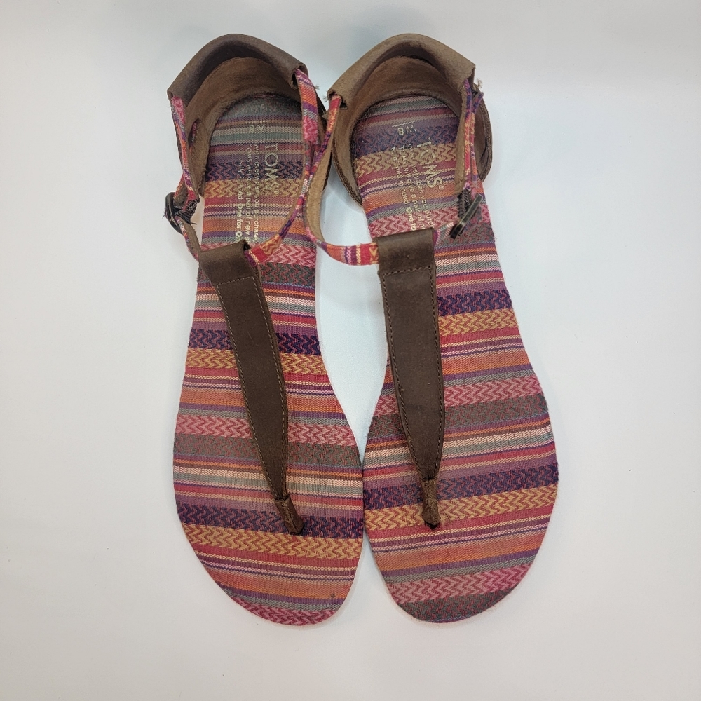 Toms Women's Playa Leather Woven Casual Sandals, EUC, size 8